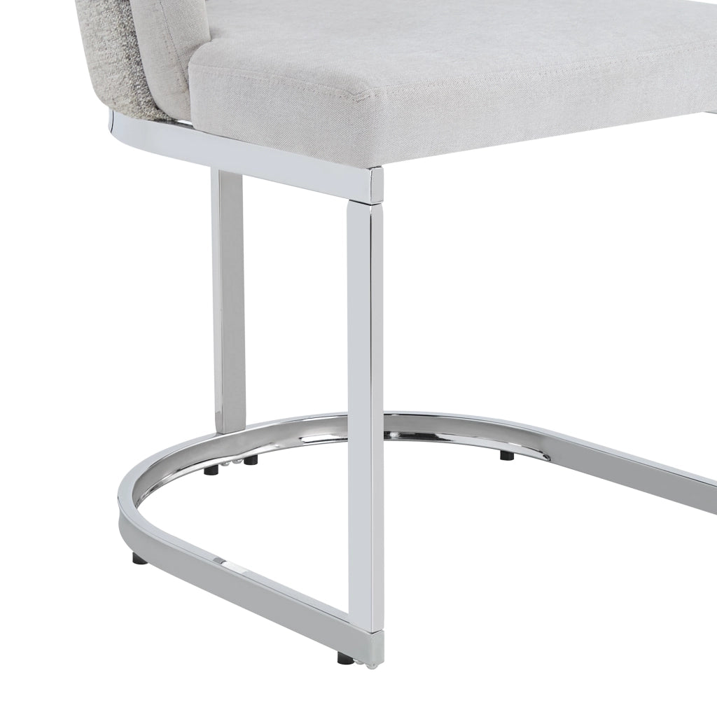 SEDIA da pranzo Set da 2 pezzi Chenille Grigio e Argento