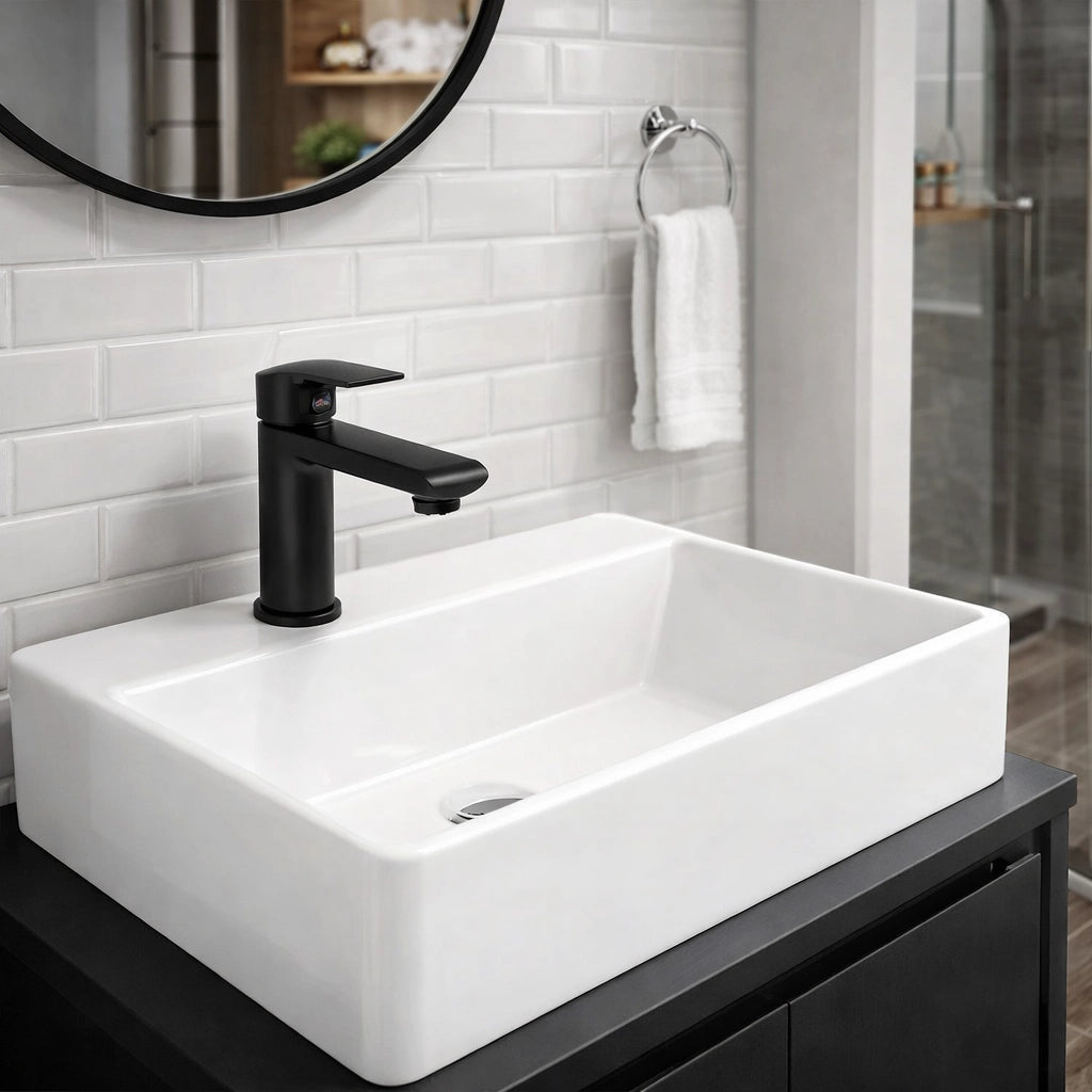 Miscelatore Rubinetto Lavabo Bagno Nero Opaco Miscelatore Monocomando 94007