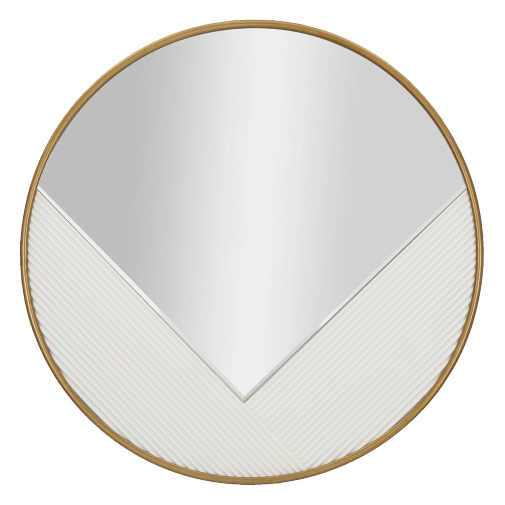 Specchio con Cornice VKH486, Bianco, Metallo, 80x4x80 cm
