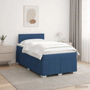 Letto box spring con materasso Blu 120 x 200 cm Tessuto 3451191