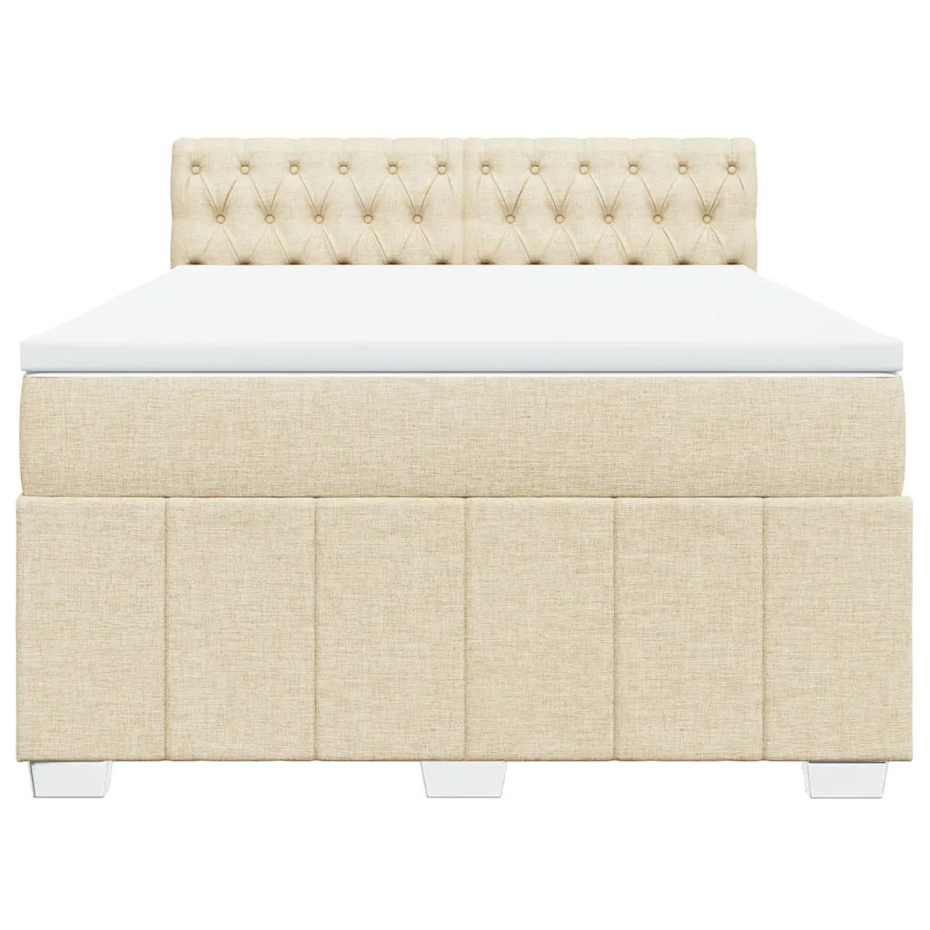 Giroletto a Molle con Materasso Crema 160x200 cm in Tessuto 3289431