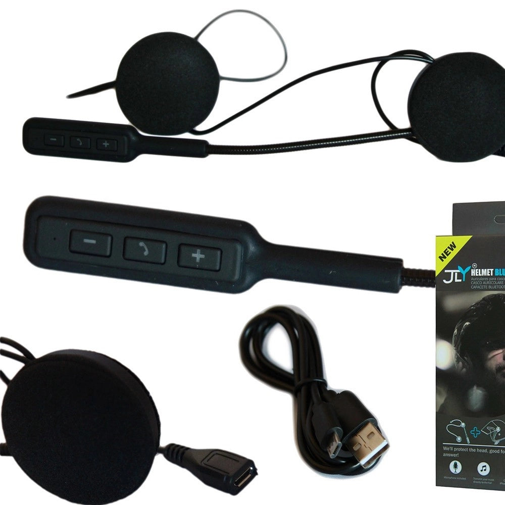 Trade Shop - Interfono Bluetooth Impermeabile Per Casco Moto Mp3 Bt Microfono Auricolari -