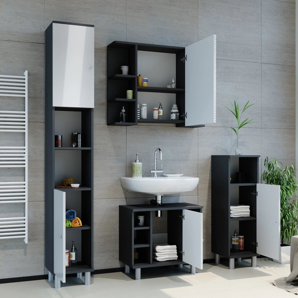 Vicco Set mobili bagno Antracite 4 parti