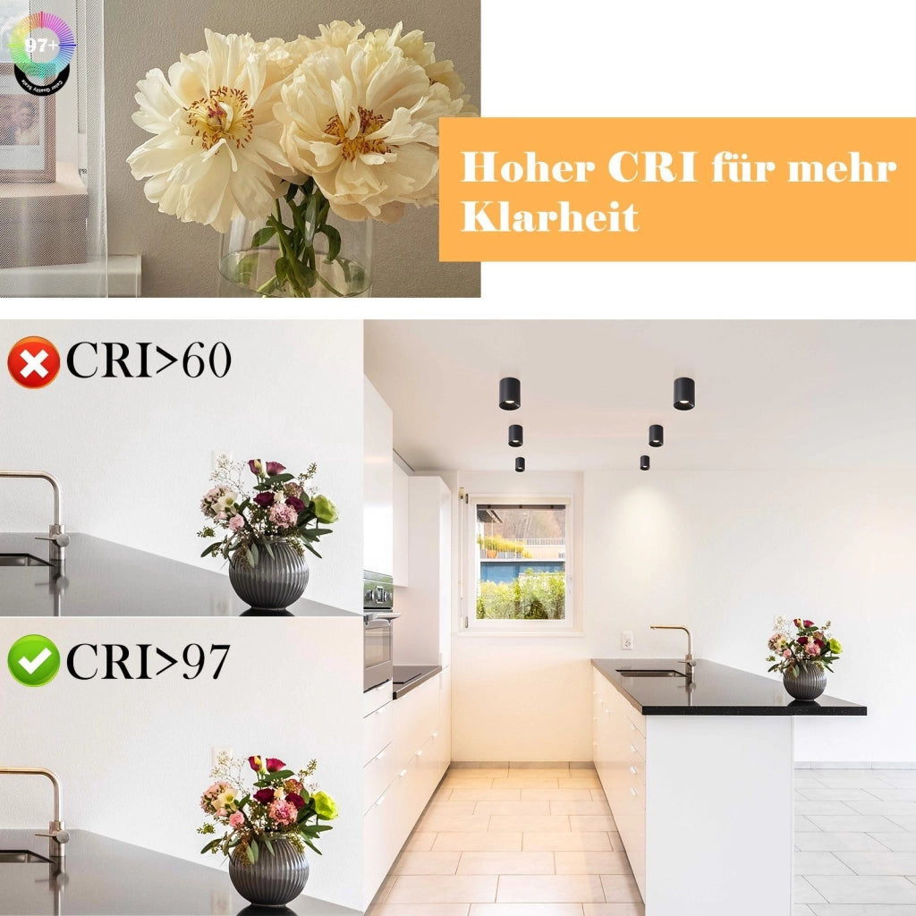 ZMH Faretto da soffitto LED da superficie 7W bianco caldo