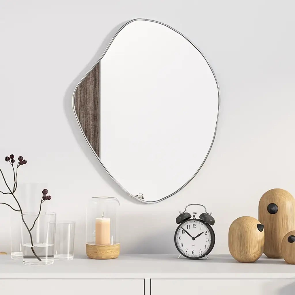 Specchio da Parete | Specchio decorativo Argento 50x40 cm