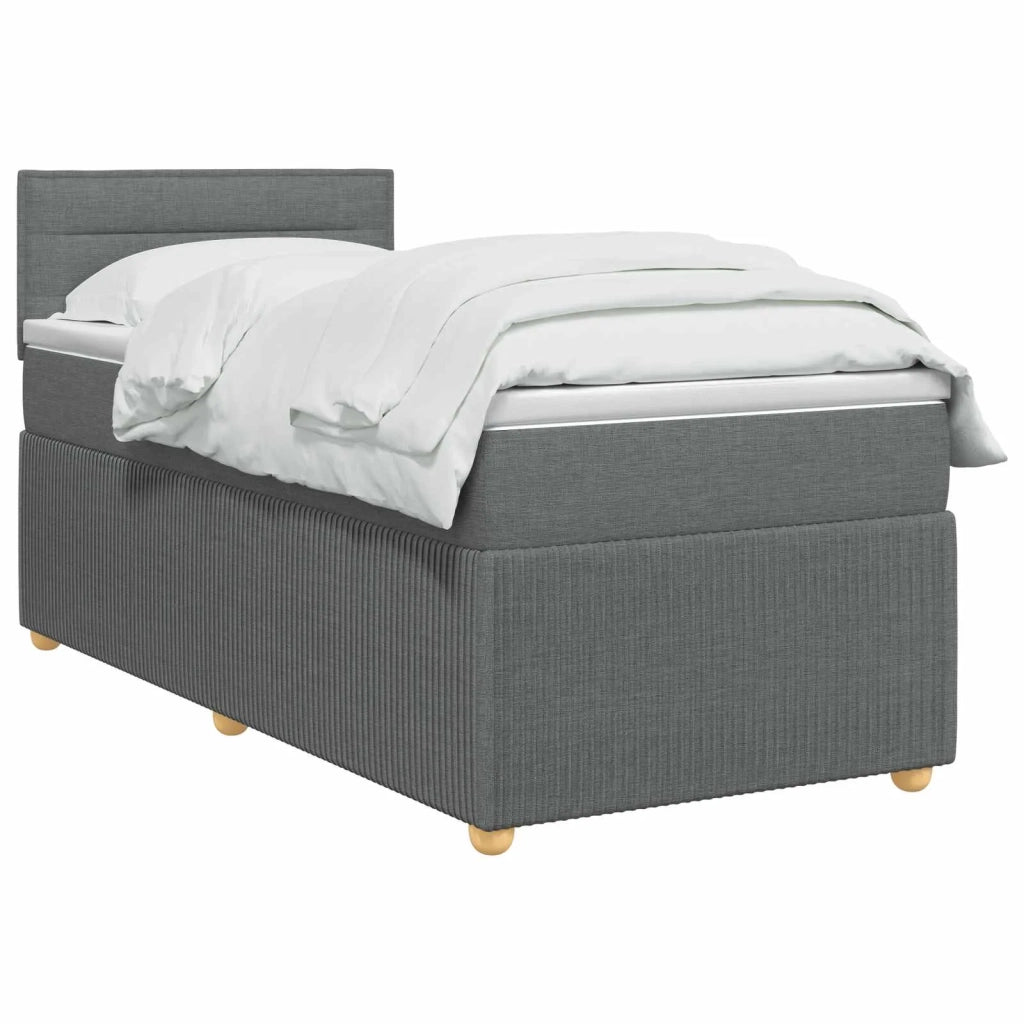 Letto con Box Spring, Materasso e LED Grigio Scuro 90 x 190 cm 3453222