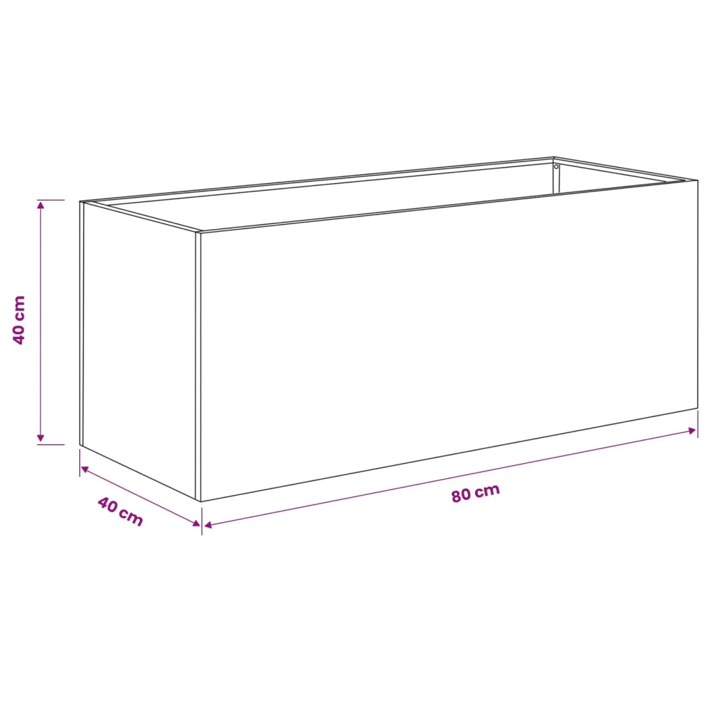 Vaso da giardino Antracite 80 x 40 x 40 cm 8005236