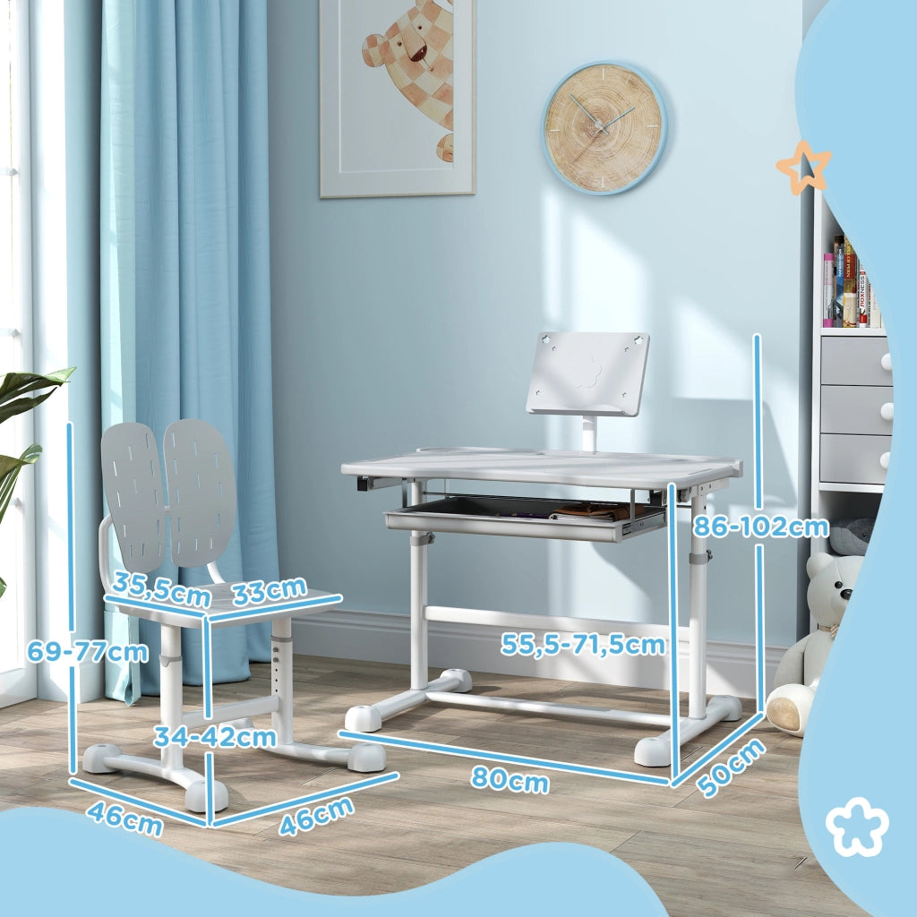 Scrivania per Bambini ¨C Minimal ¨C Grigio, Legno, 90x50x75 cm