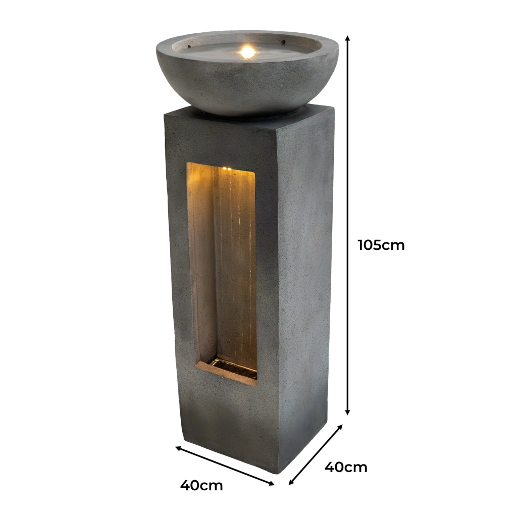 Fontana da Giardino Elettrica con LED, Pompa e Cascata – Serenity Falls