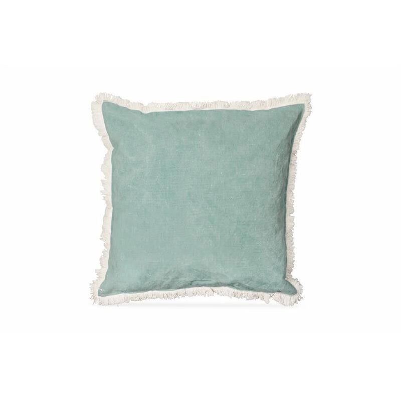 CUSCINO ARREDO CON FRANGE 65X65 CM IN COTONE E POLIESTERE
