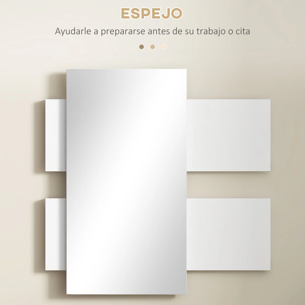 Mobile ingresso con specchio e cassetto ¨C Minimal ¨C Bianco e Grigio 75x30.5x20 cm