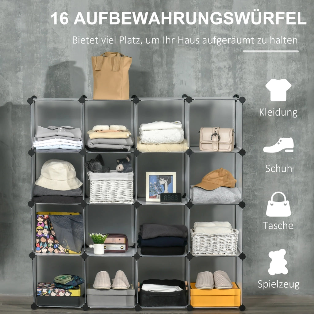 Scaffale Modulare 16 Cubi ¨C Xylo ¨C Nero e Bianco