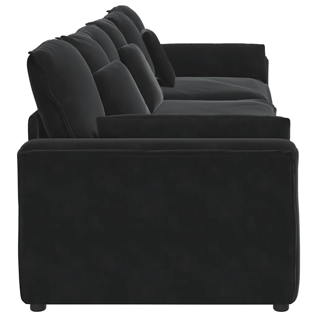 Divano Modulare con Cuscini Nero 3321104
