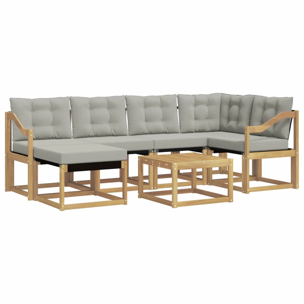 Set di divani da esterno 7 pcs Bianco e Grigio Chiaro 3389677