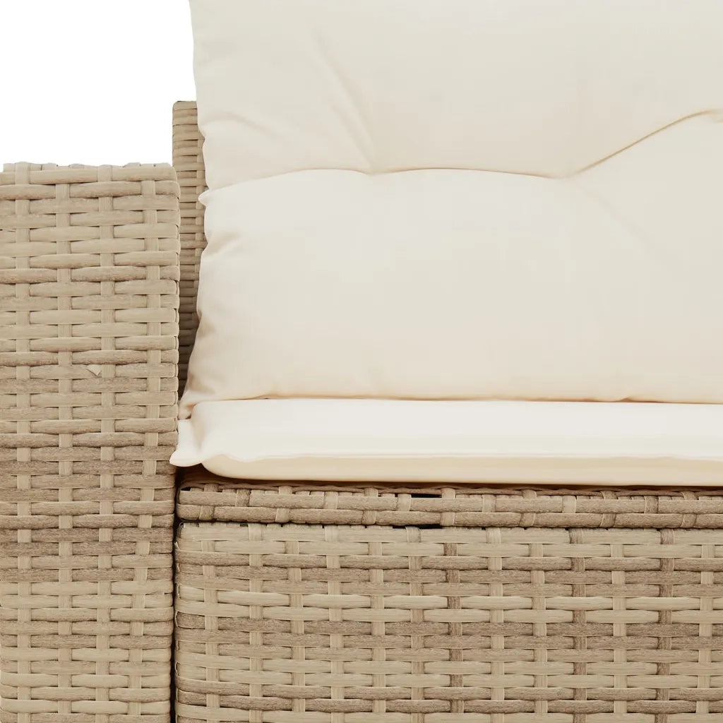 Divano da Giardino con Cuscini a 2 Posti Beige in Polyrattan 366079