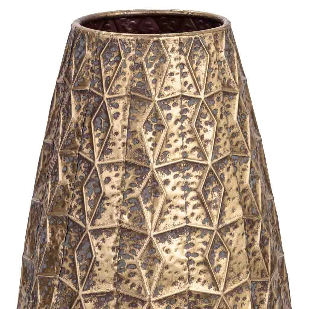 Vaso in metallo dorato 32,5x32,5x62,5 cm (altezza)
