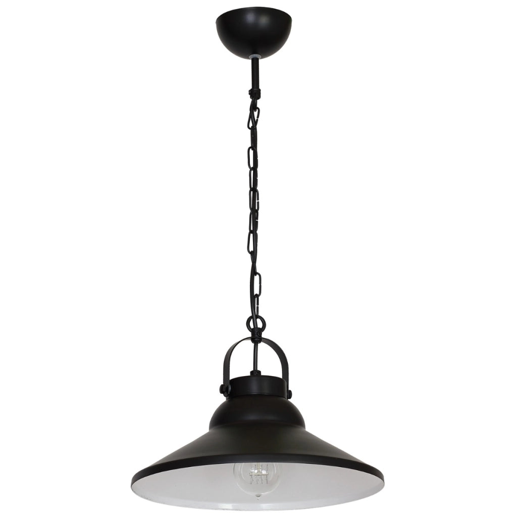 Lampada a sospensione industriale nera Iron Luminex E27