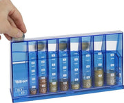Sortitore di monete per euro - contenitore di risparmio 240 x 50 x 120 cm blu