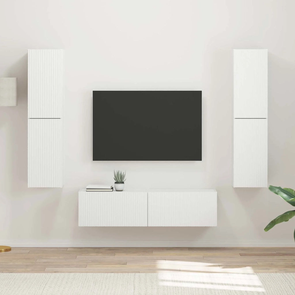 Set mobile TV 6 pcs Bianco Legno multistrato 3409123