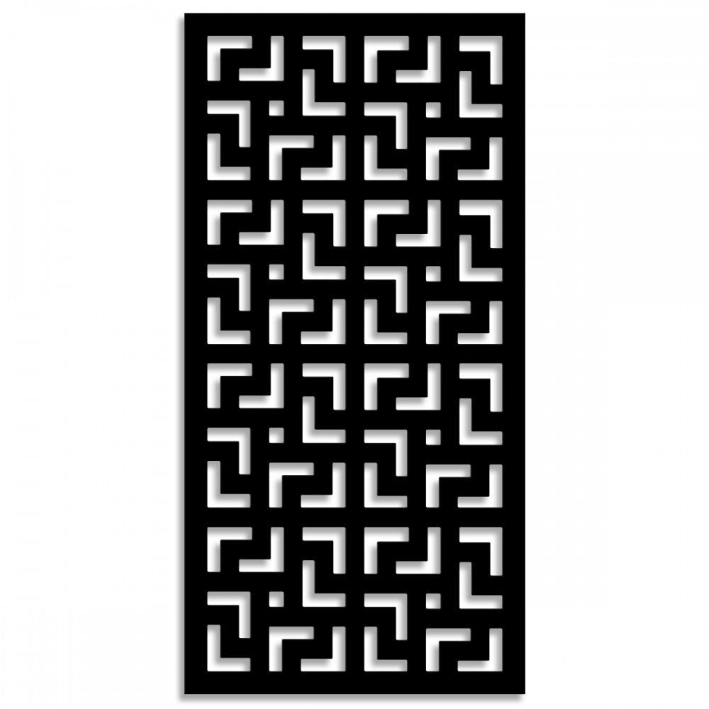 LABYRINTH - L - Pannello in PVC traforato - Parasole Misura: 73x148 cm, Colore: nero