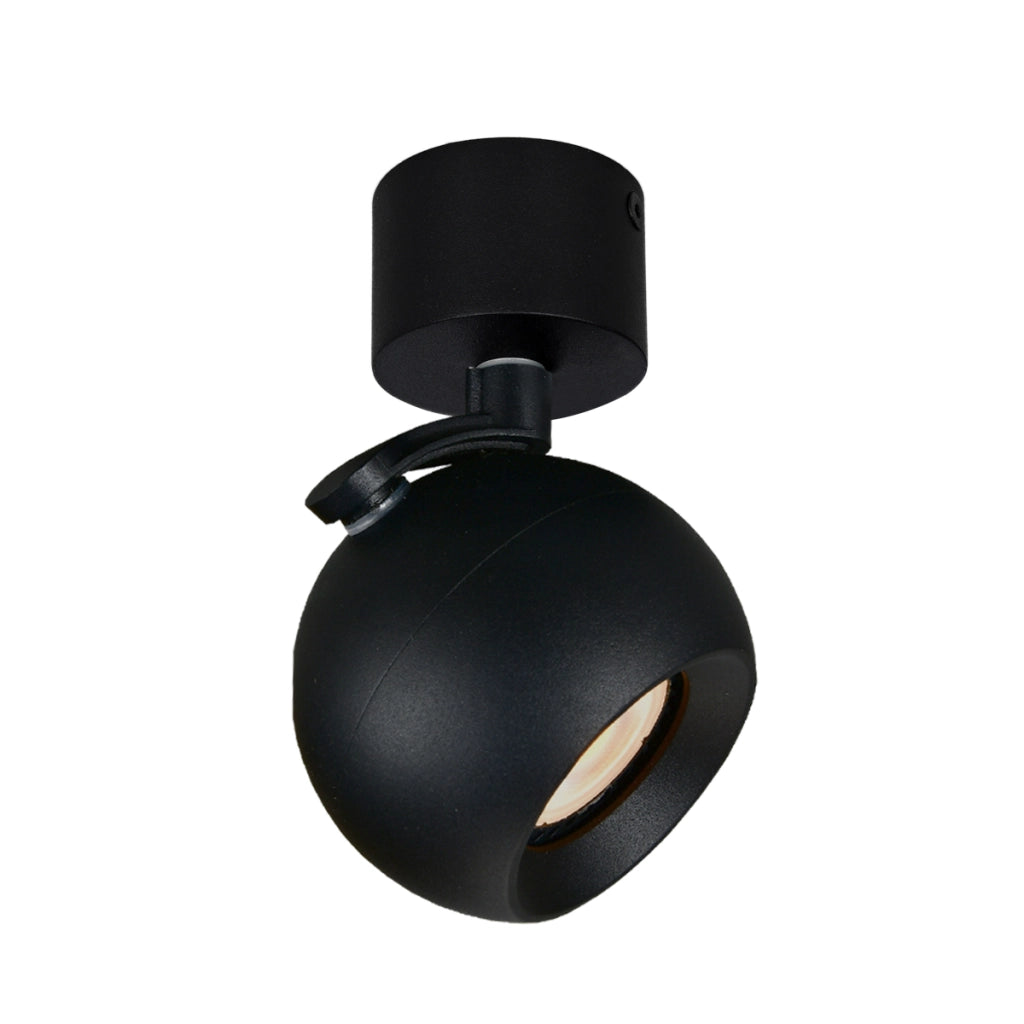 Faretto soffitto nero tondo Ø10cm orientabile GU10 Italux