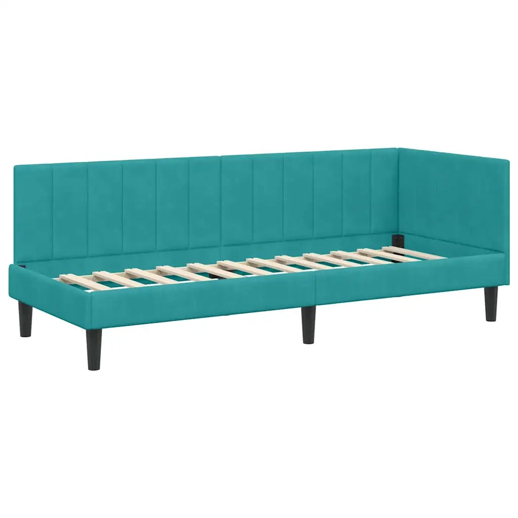 Struttura Letto Angolare con Materasso 2 pcs Turchese Velluto 3393886