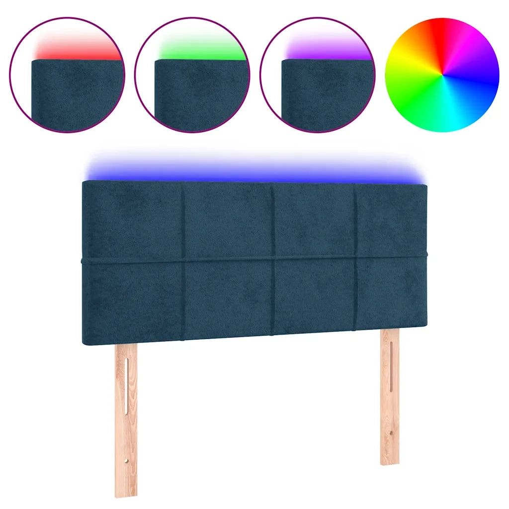 Testiera a LED Blu Scuro 80x5x78/88 cm in Velluto 3121646