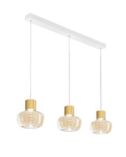 Lampada a Sospensione Kino LED 36W 3900lm 3000K Dimmerabile, Struttura in Metallo e Vetro Borosilicato Cognac - IP20 Classe 1