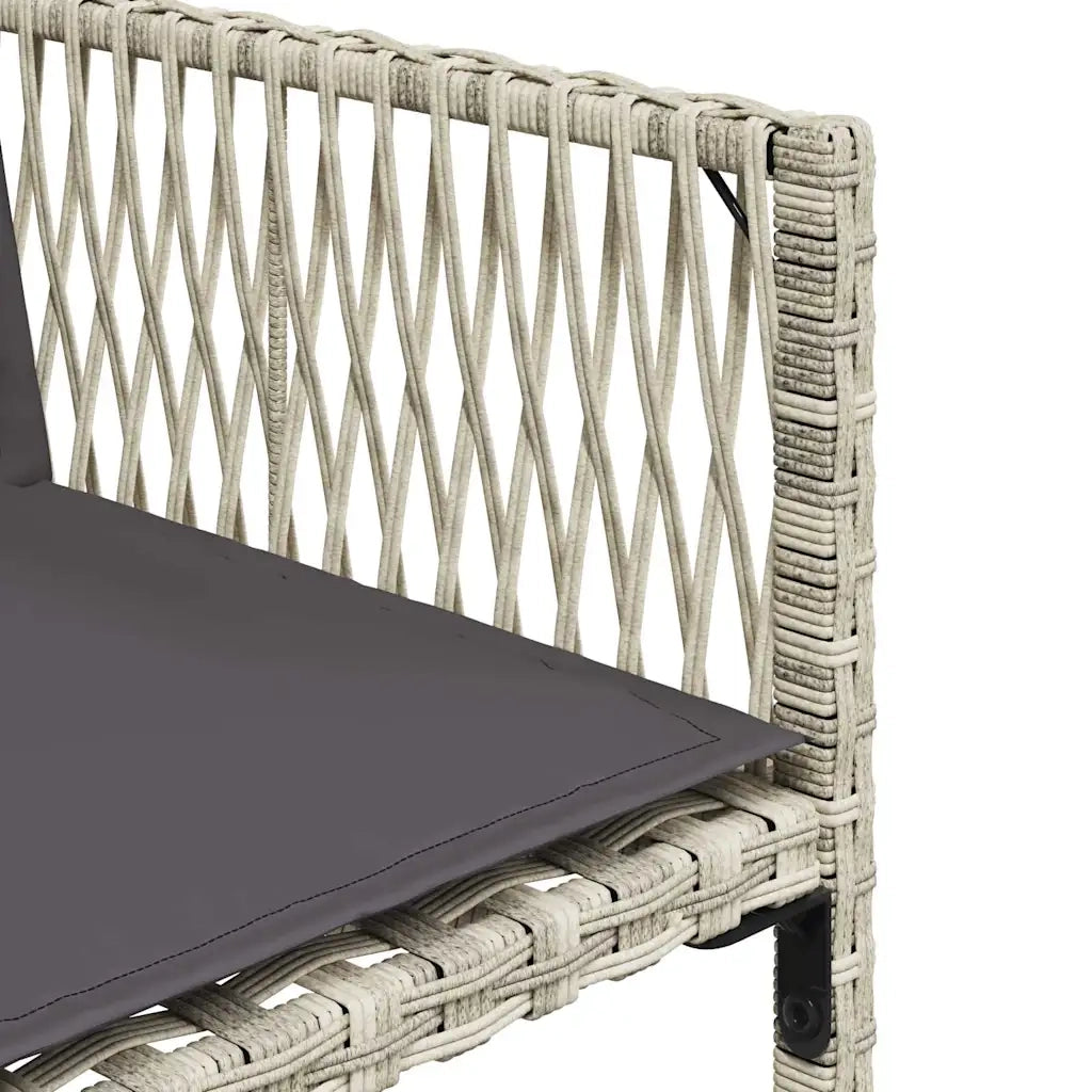Set Pranzo da Giardino 9pz con Cuscini Grigio Chiaro Polyrattan 3211739