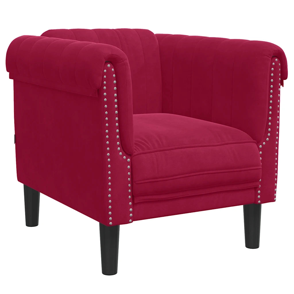 Poltrona Rosso Vino in Velluto 372569