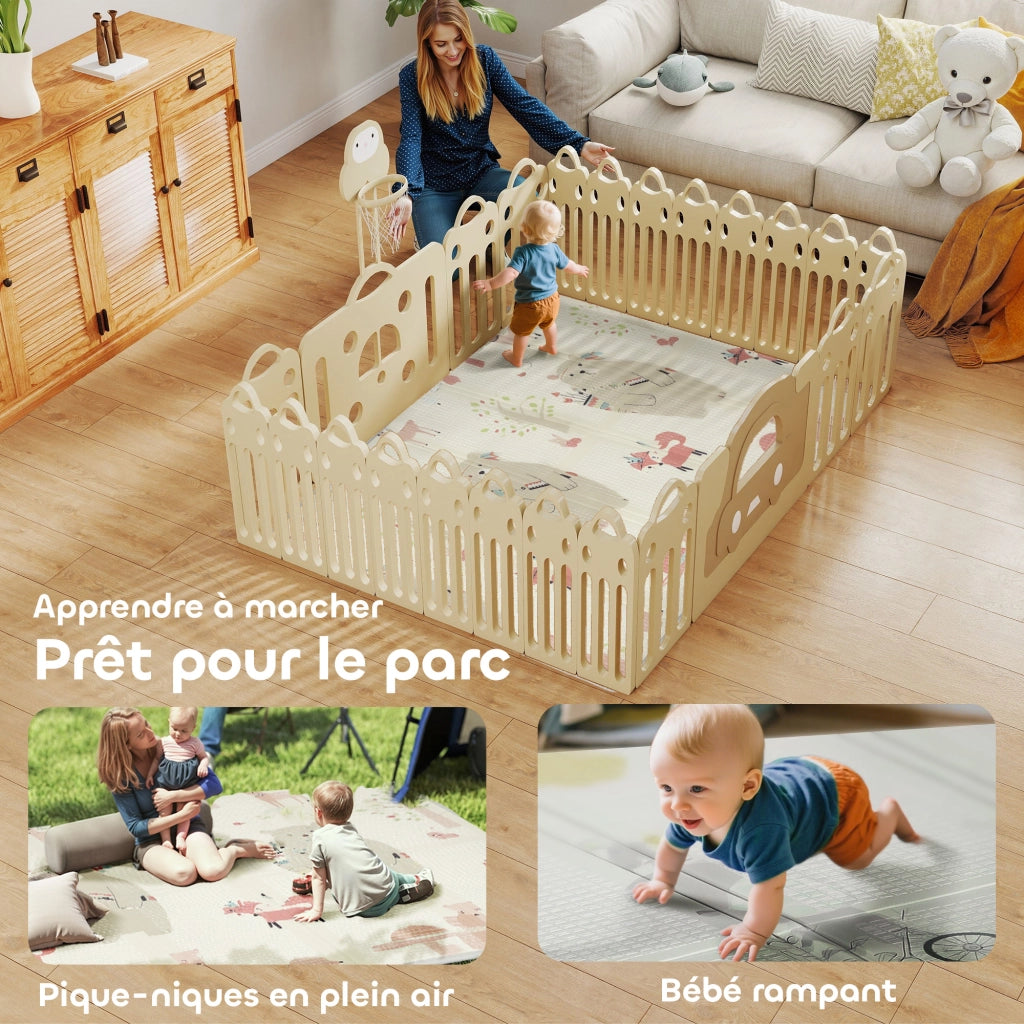 Tappeto gioco per bambini reversibile ¨C Minimal ¨C 200x150 cm multicolore