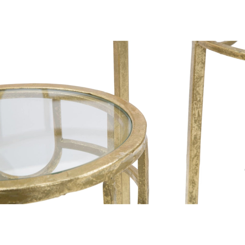 Set di Tavolini VKH428, Oro, Metallo, 33x33x70 cm