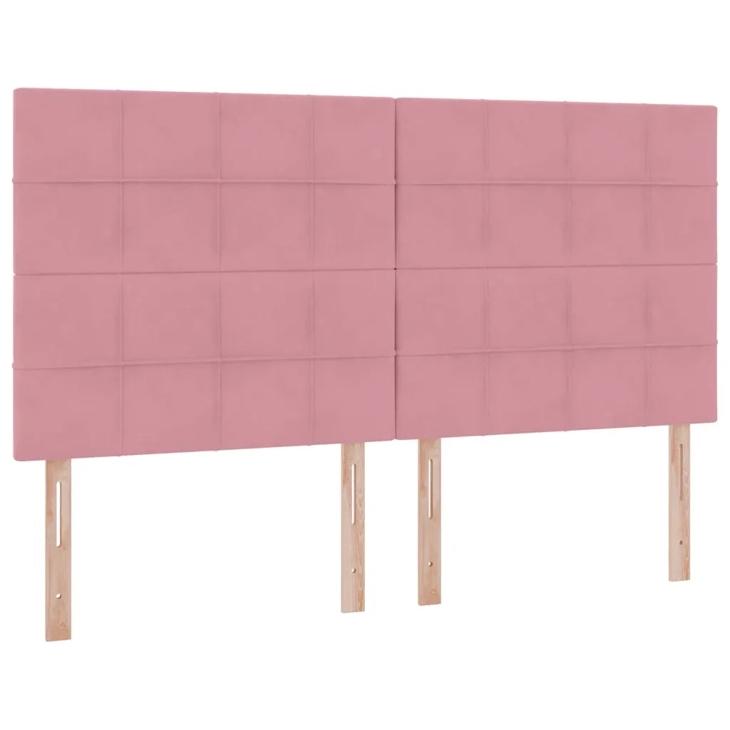 Letto con contenitore e LED con led Rosa 160 x 200 cm Velluto 3372680