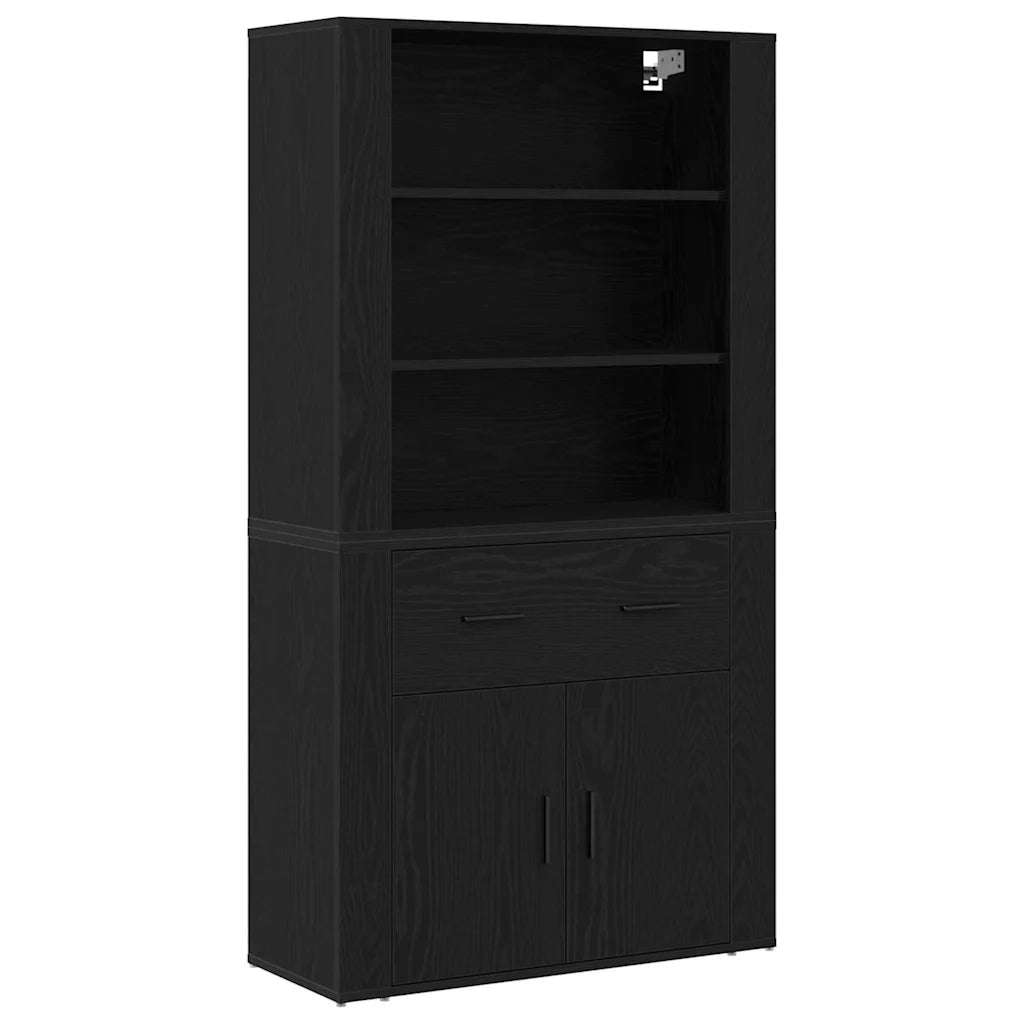 Credenza Rovere Nero 80 x 33 x 150 cm Legno multistrato 3333080