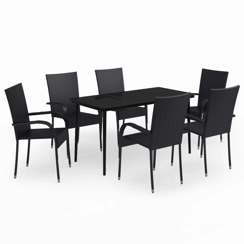 Set da Pranzo da Giardino 7 pz Nero 3099398
