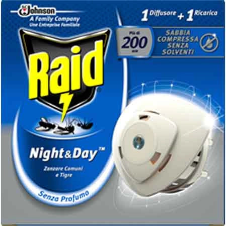 RAID DIFFUSORE ANTIZANZARE 'NIGHT & DAY' Base + 1 ricarica - JOHNSON