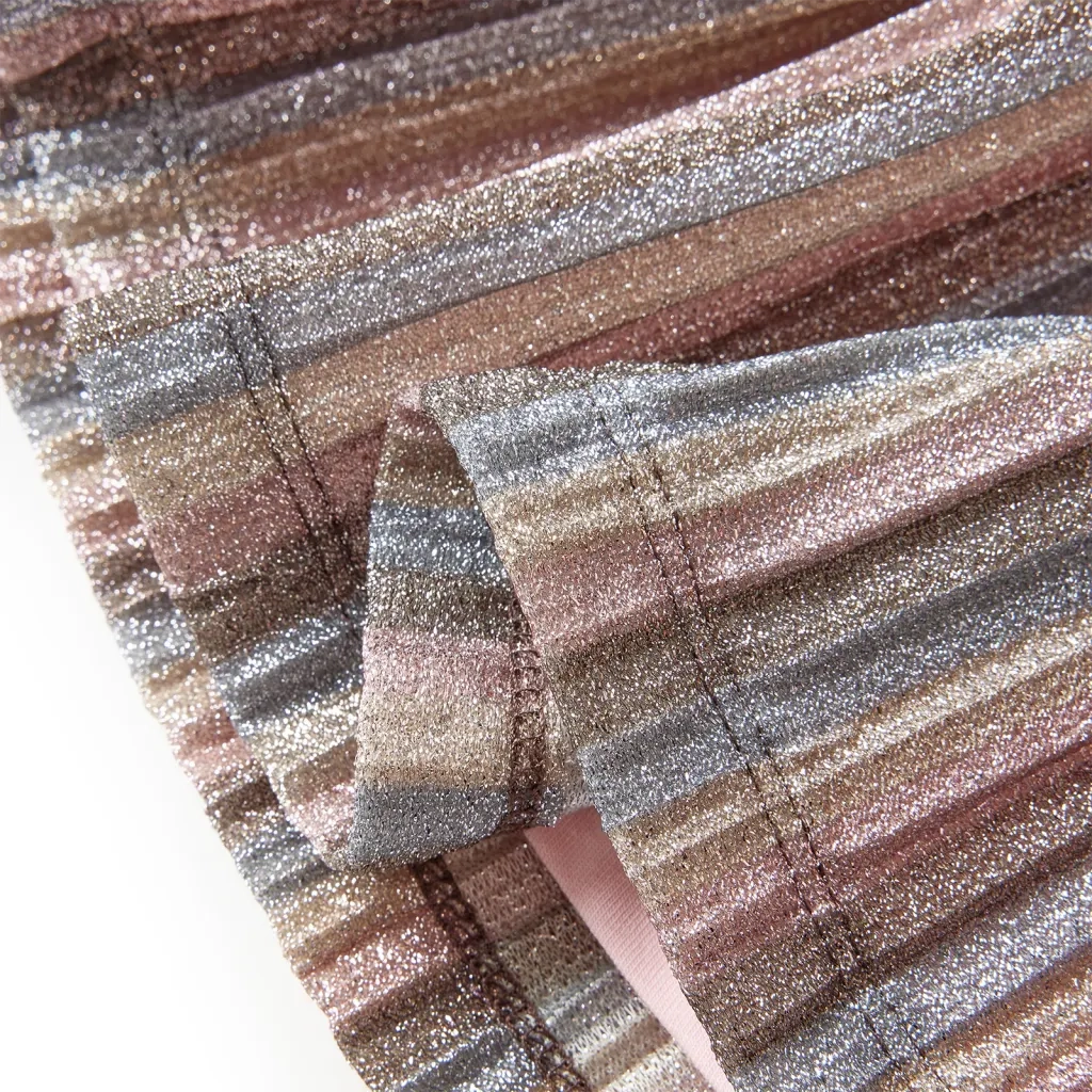 Gonna Plissettata da Bambina con Brillantini Marrone e Rosa 92 14554