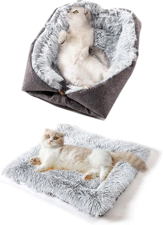 Coprimozzo per animali domestici 2-in-1 - Cuscino morbido per gatti - Lavabile - Adatto per piccoli/grandi cani - 61x51 cm - Materasso per animali