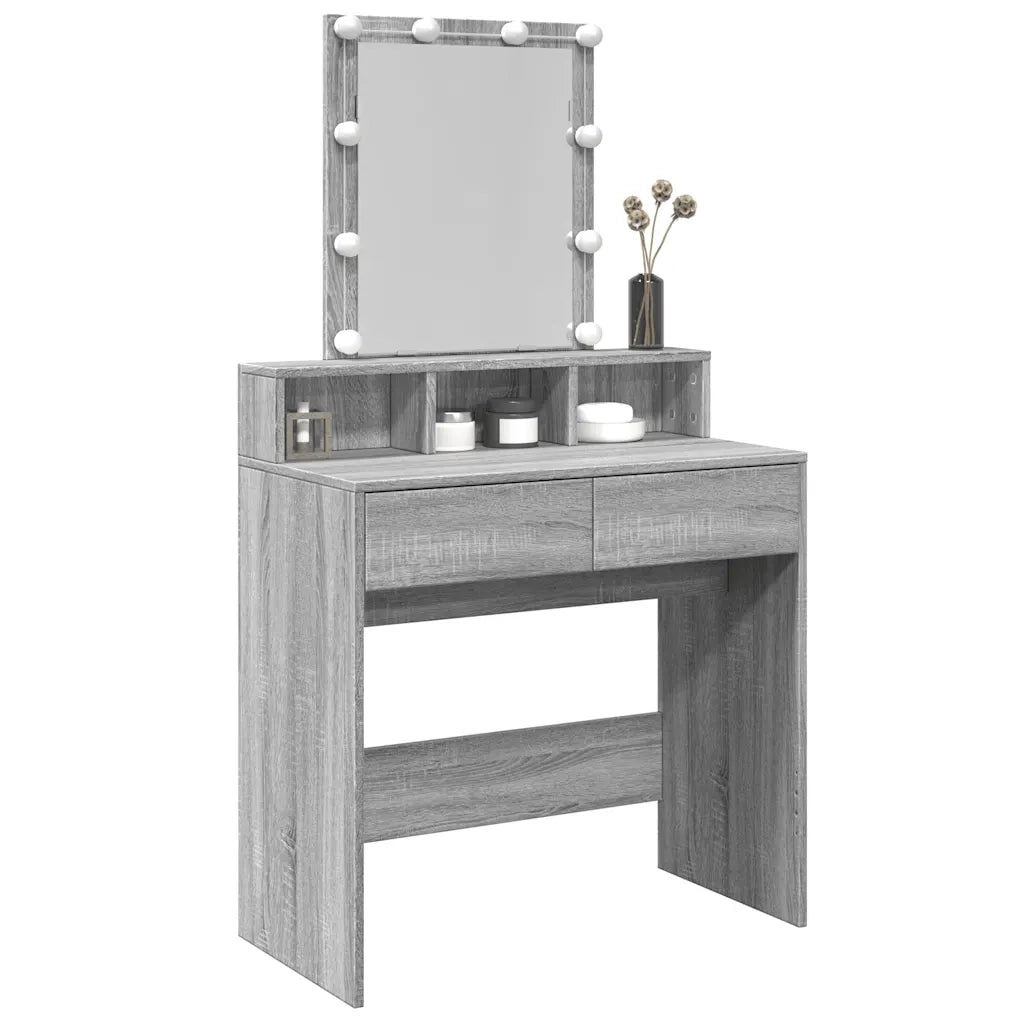 Toeletta con LED Grigio Sonoma 80x41x144,5 cm 848183