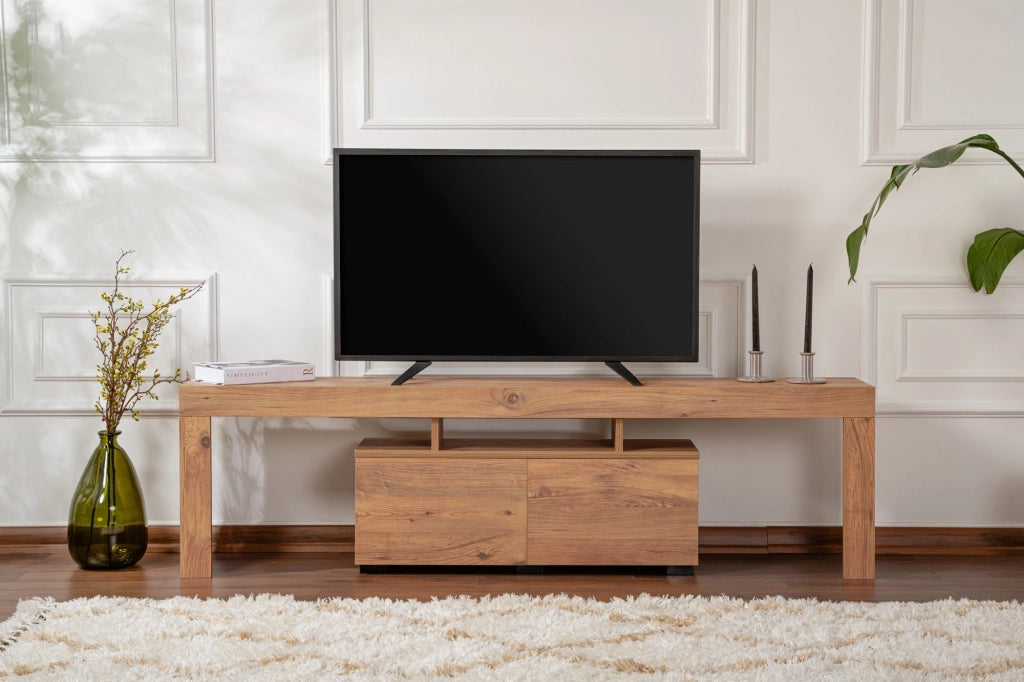 Porta TV in legno "Enclave" - 180 x 31 x 50 cm - Marrone