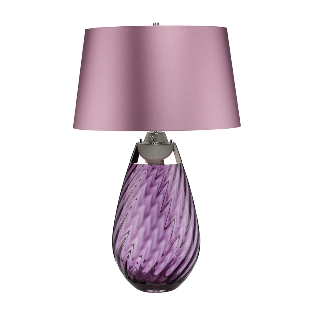 Lampada da tavolo in vetro viola con paralume Lena E27 Elstead