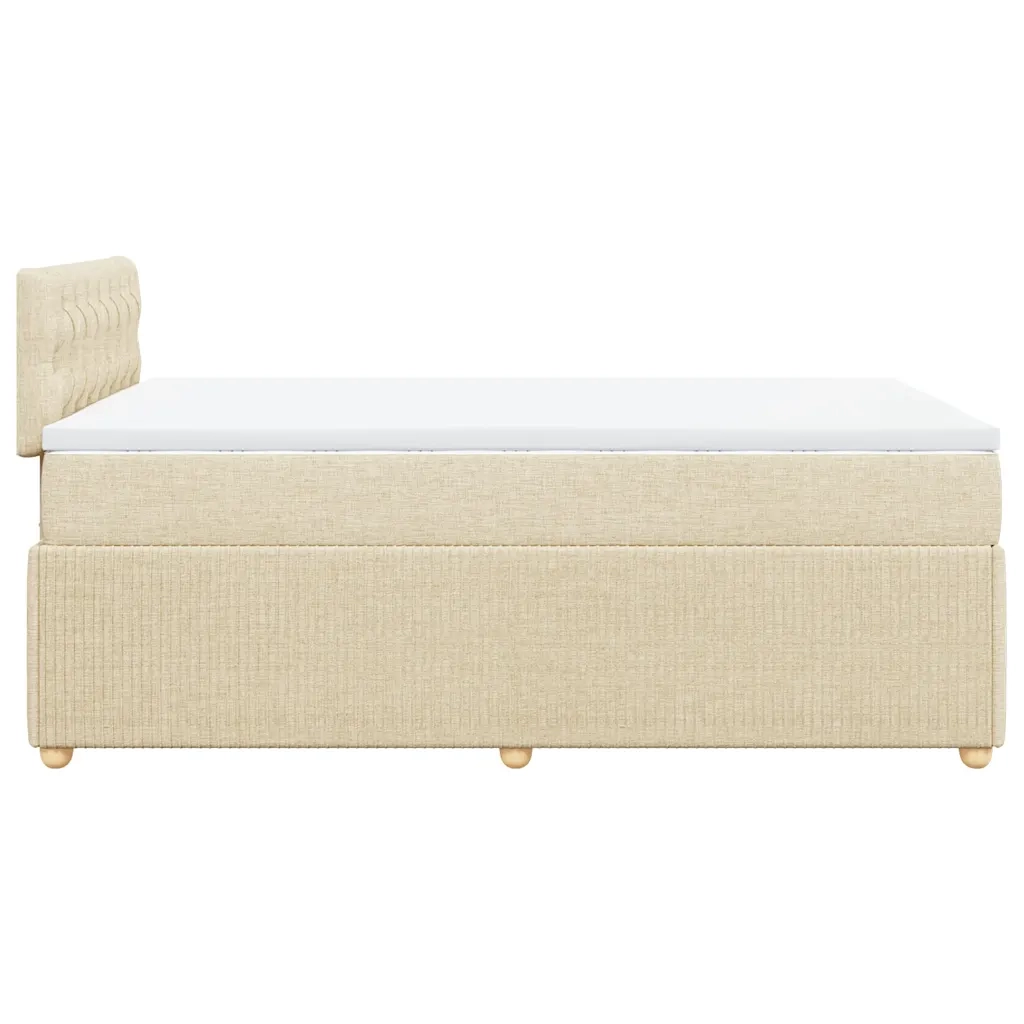 Giroletto a Molle con Materasso Crema 120x190 cm in Tessuto