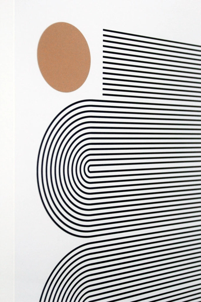 Set di 2 stampe Hispanohogar incorniciate geometriche bianco e nero 60x40