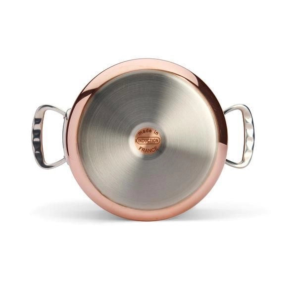 DE BUYER 6243.24 PRIMA MATERA Pentola Alta in Rame e Acciaio Inox Diametro 24 cm Altezza 16.5 cm Capacita' 7.5 l Compatibile Induzione colore Acciaio