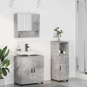 Set di mobili per il bagno con porta 3 pcs Grigio cemento