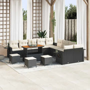 Set Divano da Giardino con cuscino 14 pcs Nero polyrattan 3363760