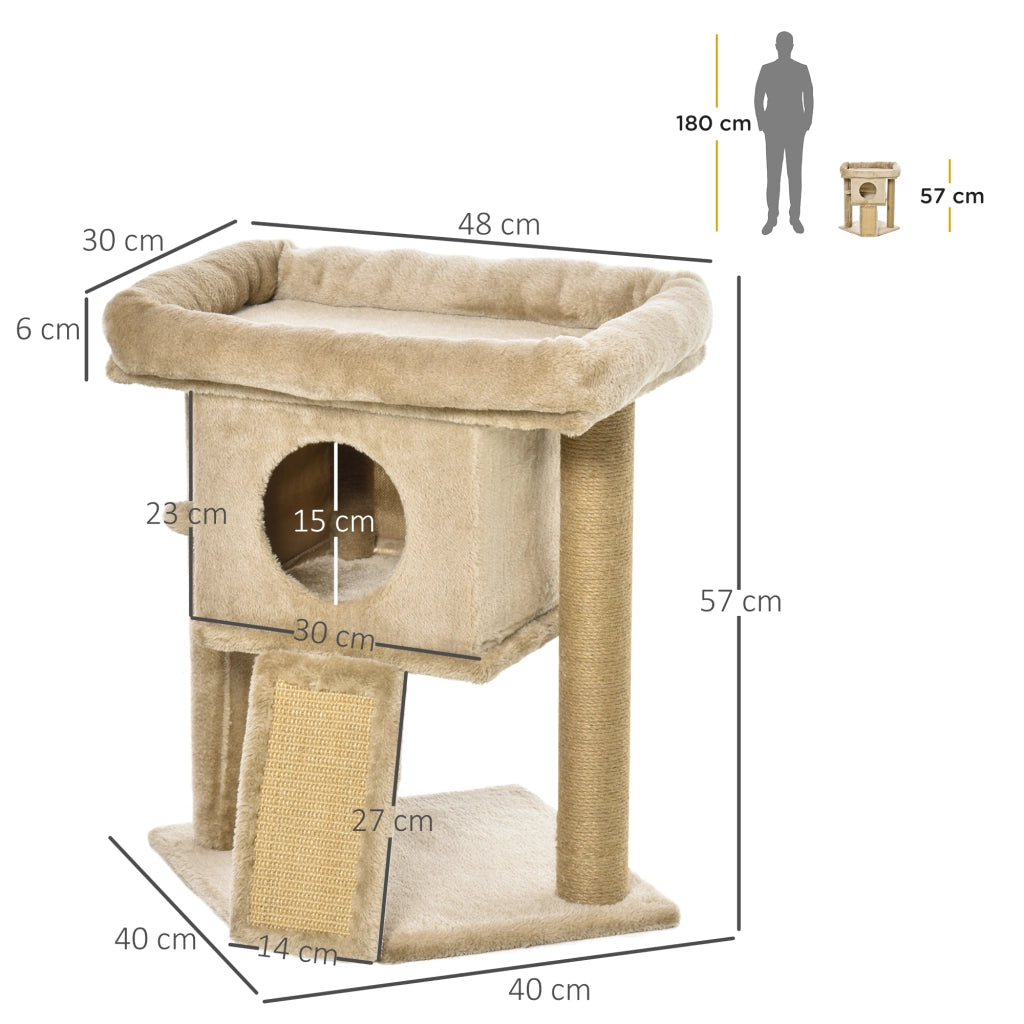 Tiragraffi Albero per Gatti con Rampa e Cuscino ¨C Minimal ¨C 40x40x57 cm