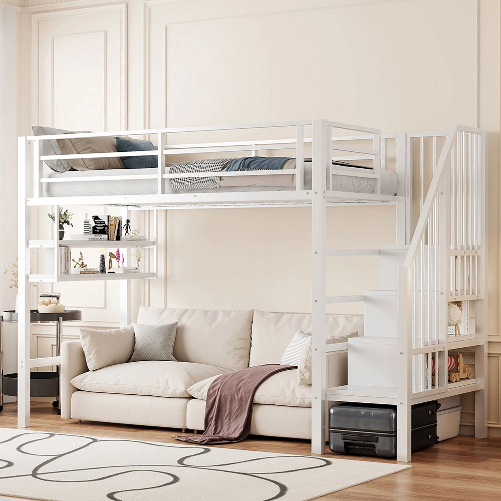 Letto a soppalco - Xylo - 90x200 cm contenitore bianco