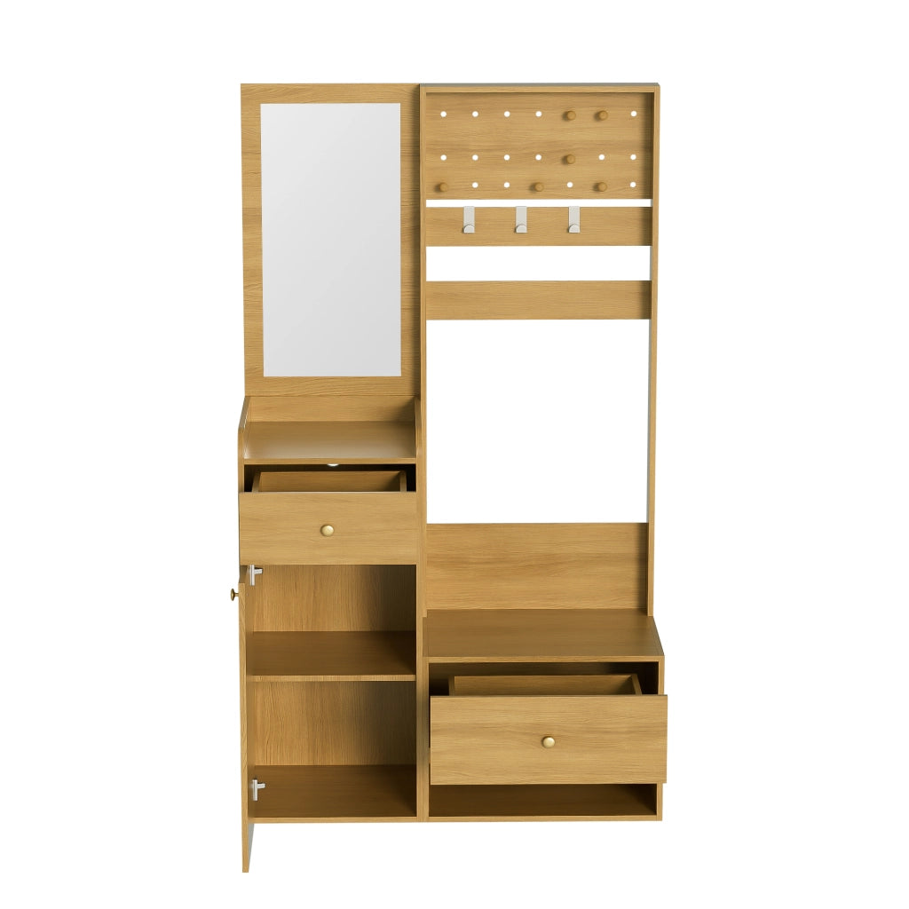 Guardaroba Ingresso con Specchio e Scarpiera ¨C MINIMAL ¨C Appendiabiti, Ripiani, Ganci, 105 cm