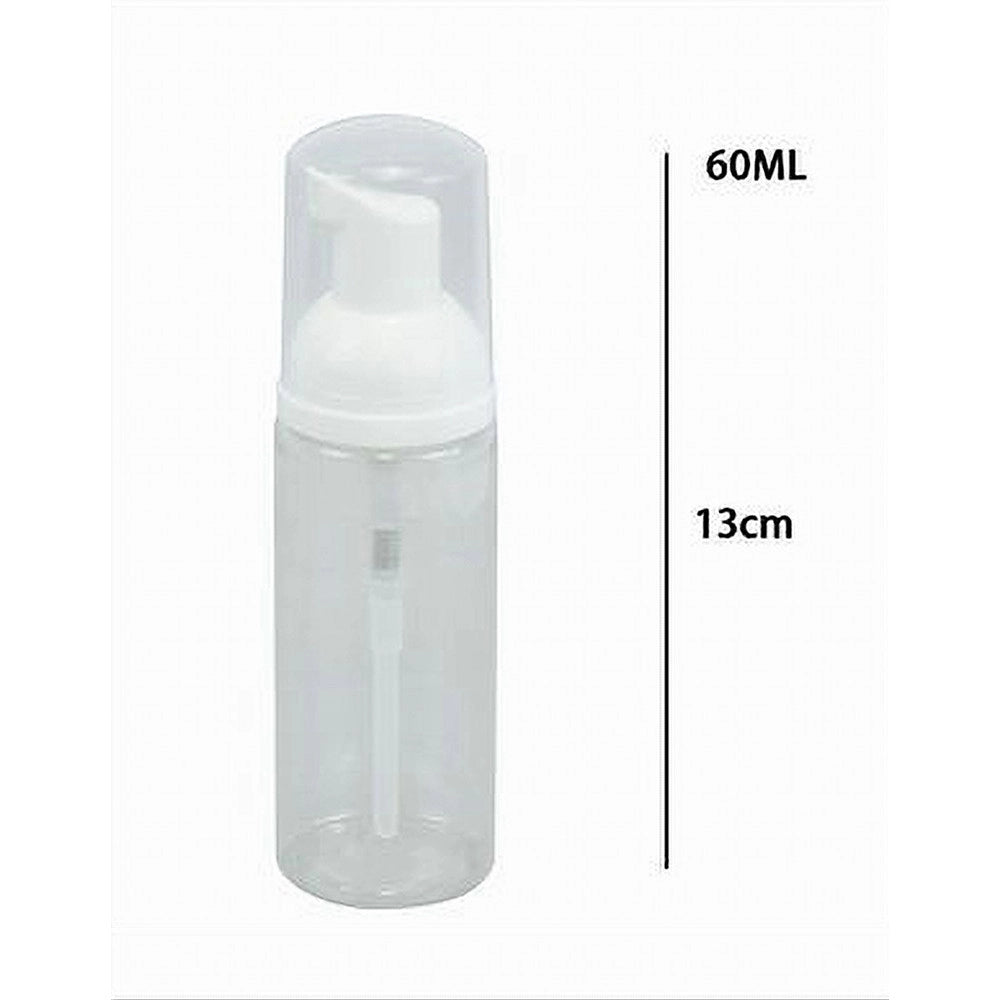 Trade Shop - Set 2pz Bottiglia Viaggio Trasparente Dispenser Di Sapone Schiumogeno 60ml 79413 -